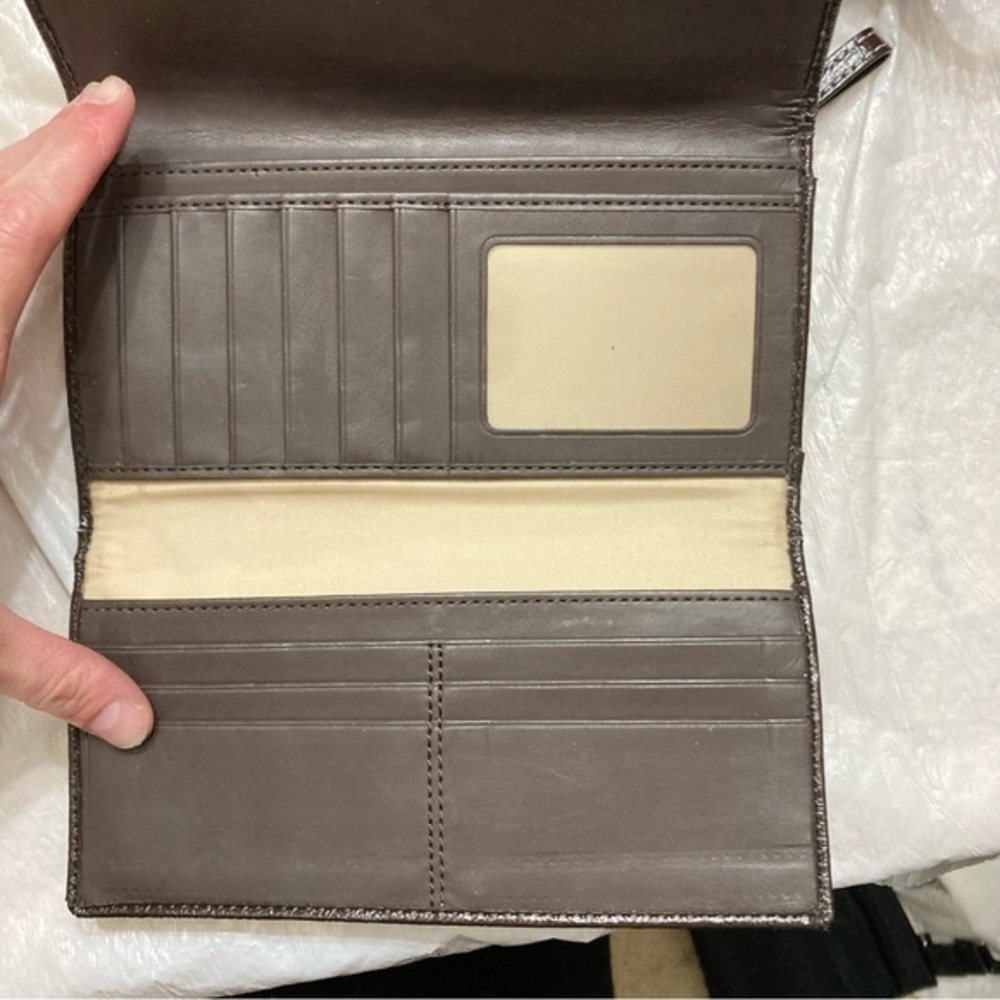 Coach brown leather checkbook wallet - Picture 6 of 8